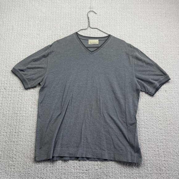 Ferrante T-Shirt Mens 56 Grey Golf Casual Made in Italy V-neck Short Sleeve - Picture 1 of 16